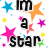 A colorful animated icon with stars and text reading "im a star" in multiple colors, featuring blue, orange, pink, yellow, green, purple, red, black, and white elements.
