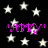 Black background with scattered white stars and four instances of pink text reading 'AITY' in a stylized font.