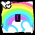 Four rainbow-themed with white clouds and butterflies, each displaying different text: 'I', 'Love', 'Vivian', ':D'