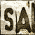 A static image of a textured, aged paper background with dark brown letterpress-style text reading "SARAH LEE" and partial numbers below.