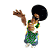 Animated contact sheet of a pixelated character in green and white attire with multiple poses alongside repeated "MILES THIRST .COM" text blocks on green backgrounds.