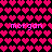 A static pixel art image with a black background filled with repeating pink heart shapes and the word 'morgan' in purple text.