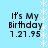 Light blue background with white snowflake border and black text reading "It's My Birthday 1.21.95" in four identical