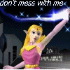 Animated sequence showing a blonde elf-like woman in a pink dress casting a spell, transforming into a knight in blue armor against a starry night backdrop.