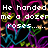 Pixelated text on a black background with colorful heart-shaped patterns, displaying a narrative about roses and a person's death.