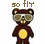 Pixelated brown bear with yellow belly wearing aviator sunglasses, standing against white background with scattered golden symbols and '50 fly' text above.