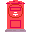 Animated contact sheet of a red British-style postbox icon with multiple frames showing mail insertion and receipt actions.