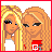 A 6-frame animated contact sheet showing pixel art characters and text for "True Best Friends" with red borders, blue/white/red clothing, and a yellow cross symbol on black pants.