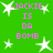 Green background with white starbursts and pink pixelated text reading "JACKIE IS DA BOMB" in four repeated sections.
