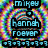 Pixelated image with blue text on black background over colorful pixel grid, displaying 'mike', 'hannah', and 'roever' in blocky font.