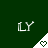 Green background with white 'LY' text and triangular white shapes containing green pixelated hearts, some hearts appear as outlines.