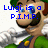 Pixelated Luigi character with blue text overlays in a split- layout, showing different expressions and repeated cheering phrases