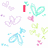 Pixelated icon with pastel butterflies and hearts on white background, red text 'love you' top-right and 'babeh3' bottom-left.