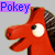 Animated contact sheet of a red cartoon horse mascot with changing text above it, displayed on a gray background.
