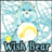 A 48x48 pixel Care Bear icon with a blue bear holding a yellow crescent moon, displayed in a contact sheet with text elements and a gray background.