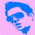 Four pixelated display a person's face in blue, magenta, red, and gray against colored backgrounds
