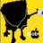 Animated icon featuring a black silhouette character with white eyes and mouth, holding an Apple logo on yellow background in top-left ; blue background show 'Dory' text and fish-like shape