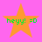 Four orange stars on pink background with green text 'heyy! =D' inside each star, arranged in a