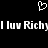 Black background with white pixelated heart symbol above text reading 'I luv Richyl luv Richy' in blocky font.