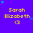 Yellow text 'Sarah Elizabeth' with a '<3' symbol on a purple background with scattered blue stars.