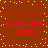 Brown background with yellow pixelated dots scattered across, red dashed lines dividing sections, and repeated text elements in red.