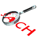 magnifying glass icons with red 'SEARCH' text, each showing a different letter visible through the lens