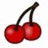 Two red cherry icons with black stems; the right icon has 'Sweet' text above it in pixelated red letters.