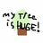 Pixelated icon shows a brown pot with green foliage and black text reading 'My Tree is Huge!' in a blocky font.