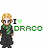 Pixel art animated contact sheet showing two frames of a character with blonde hair, sunglasses, green scarf, and black outfit next to "I ❤️ ORACO" text.