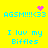 Yellow background with cyan text reading 'AGSM!!!<33' and 'I luv my Biffles', featuring pink pixelated heart or starburst symbols at top corners.