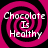 Four identical pink and black spiral patterns with white text reading "Chocolate Is Healthy" arranged in a