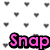 A static image with four distinct sections: top-left black hearts on white, top-right pink heart, bottom-left text and symbols, bottom-right empty gray space.