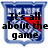 Two side-by-side shield-shaped icons with blue borders and red triangles, displaying sequential text about a game.