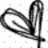 Black-and-white pixelated image with a heart-shaped object on the left and text fragments arranged in four sections.