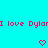 Pixelated cyan background with repeating pink text and two pixel hearts. Animated heart pulses in place.