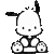 A 5-frame contact sheet of a black-and-white animated cartoon character with large ears and paws, displayed on a gray background.