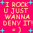 Pixelated text and symbols on a bright pink background with cyan accents, arranged in two vertical