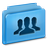 Blue folder icon with three dark blue silhouettes of people standing in a row on its front surface.