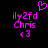 Pixelated pink text and symbols on black background, with a heart symbol above the left side of the text.