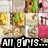 repeated anime-style character icons with a central text overlay reading 'All girls... are...'
