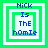 Four identical pixelated frames display 'NICK Is THE hOmIe' text within nested green and white squares on a bright green background.