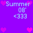Pixelated icon with purple background, pink hearts, and light blue text reading 'Summer 08' '<333'.