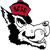 Pixelated character with black and white body, red hat, and raised arm holding a small object.