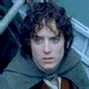 Four- shows two characters with text overlays; top-left character has dark curly hair and green cloak, top-right and bottom show long-haired character in outdoor setting