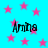 A static image with a bright cyan background covered in scattered pink stars, featuring the text 'Arina' repeated four times in black pixelated font.