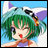 A pixelated anime-style character with green hair and purple cat ears on the left, next to a black background with white text "Anime IM" and "COM" on the right.