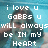 A pixelated image of a person with long hair against a blue background, overlaid with white text and heart symbols.