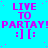 Bright cyan background with repeating pink text and emoticons arranged in a pattern