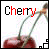 Two side-by-side pixelated cherry images with 'Cherry' text, differing in stem curvature and background elements.