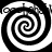 Four black-and-white spiral patterns arranged in a , each with a central swirl and alternating dark/light bands forming a hypnotic effect